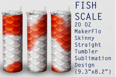 Tumbler Straight 20 OZ Sublimation Fish Wrap Design