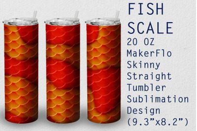 Tumbler Straight 20 OZ Sublimation Fish Wrap Design