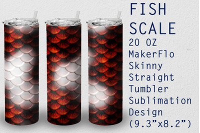 Tumbler Straight 20 OZ Sublimation Fish Wrap Design