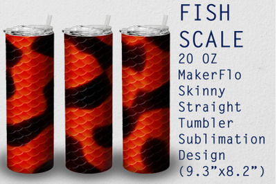 Tumbler Straight 20 OZ Sublimation Fish Wrap Design