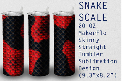 Tumbler Straight 20 OZ Sublimation Snake Wrap Design