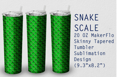 Tumbler Tapered 20 OZ Sublimation Snake scale Wrap Design