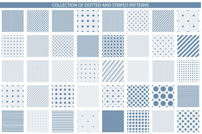 Set of dotted and striped patterns