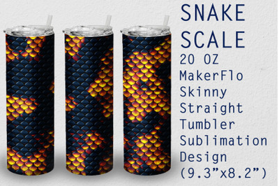 Tumbler Straight 20 OZ Sublimation Snake Wrap Design