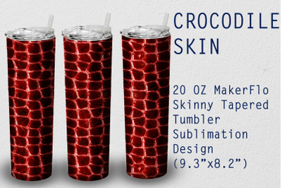 Tumbler Tapered 20 OZ Sublimation Crocodile Wrap Design