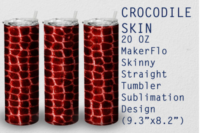 Tumbler Straight 20 OZ Sublimation rocodile Wrap Design