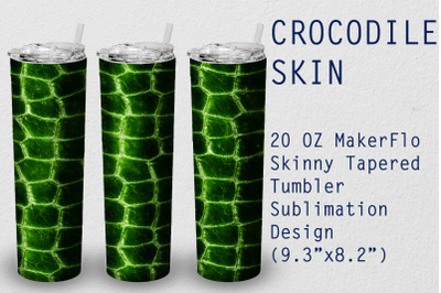 Tumbler Tapered 20 OZ Sublimation Crocodile Wrap Design