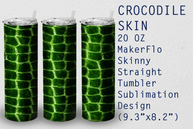 Tumbler Straight 20 OZ Sublimation Crocodile Wrap Design