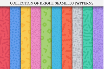 Colorful seamless trendy patterns
