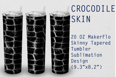 Tumbler Tapered 20 OZ Sublimation Crocodile Wrap Design