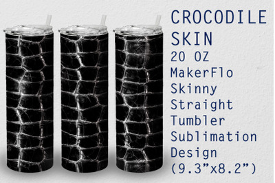 Tumbler Straight 20 OZ Sublimation Crocodile Wrap Design