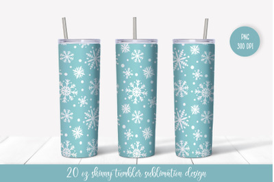 Winter tumbler sublimation design. Snow skinny tumbler wrap