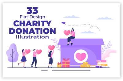 33 Charity Donation via Volunteer Illustration