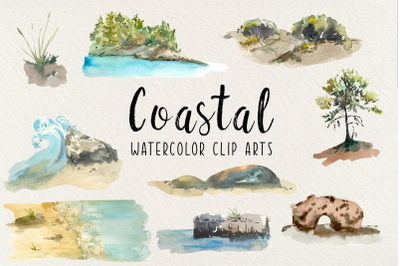 Watercolor Coastal Illustrations - transparent