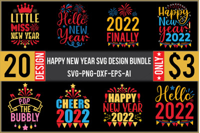 Happy New Year Svg Design Bundle