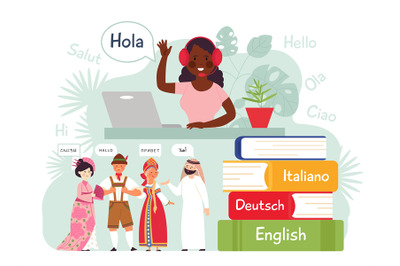 Foreign language learning. Mobile learn, contacts on english german. F