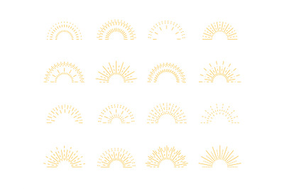 Sunburst rays. Isolated sun burst, retro lines sunshine embleme. Hipst