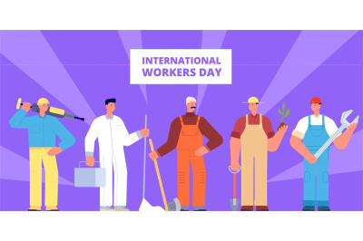 International workers day. Labour worker profession, occupations holid