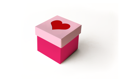 Heart Cube Box With Lid | SVG | PNG | DXF | EPS