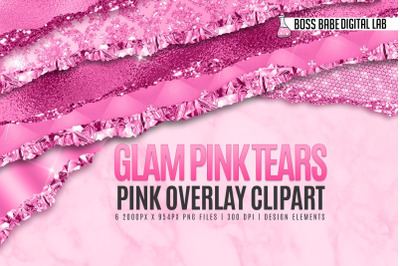Glam Pink Tears Clipart