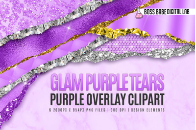 Glam Purple Tears Clipart