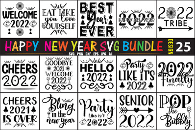 Happy New Year 2022 SVG Bundle