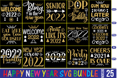 Happy New Year 2022 SVG Bundle