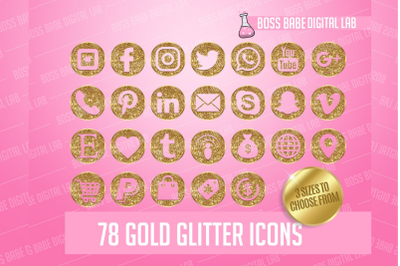Gold Glitter Icon Kit