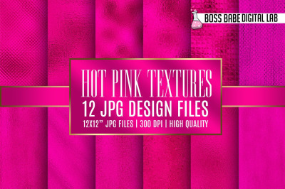 Hot Pink Metallic Foil Textures