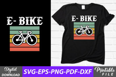 E-bike Vintage Bicycling T-shirt Design