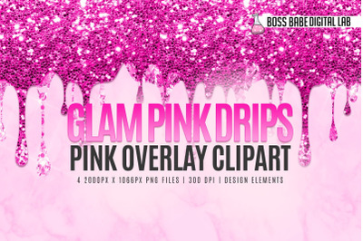 Glam Pink Drips Clipart