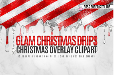 Glam Christmas Drips Clipart