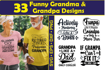 Funny Grandma and Grandpa SVG bundle, Grandparent sayings