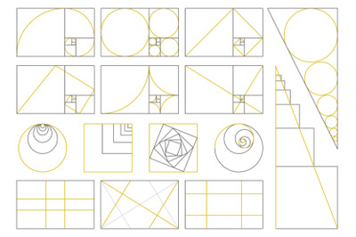 Golden ratio, divine proportions, golden fibonacci numbers spiral. Gol