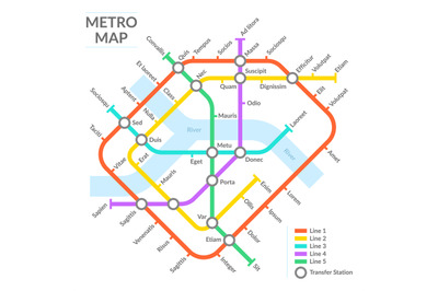 Subway stations map, underground public transport scheme, metro networ