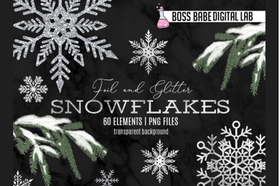 Silver snowflakes clip art