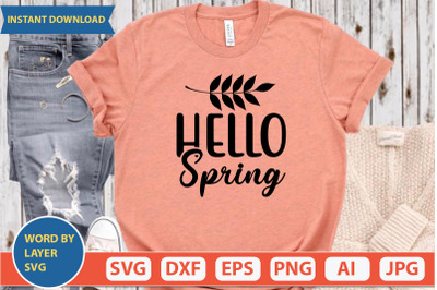 HELLO SPRING  svg cut file