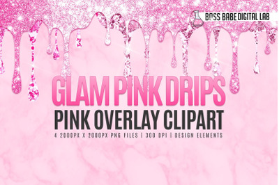 Glam Pink Drips Clipart