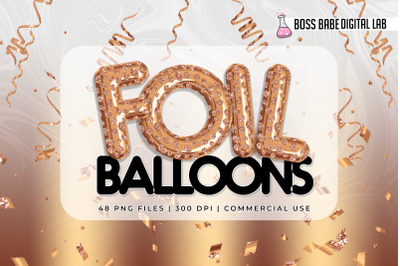 Rose Gold Foil and Glitter Dots Balloon Clipart: &quot;Balloon CLIPART&quot; Ros