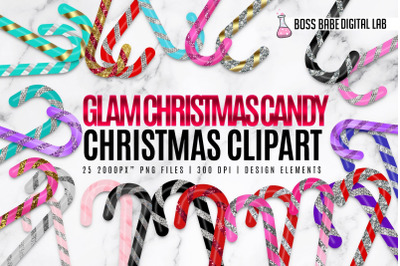 Glam Christmas Candy Clipart