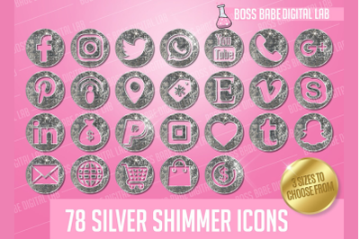Silver Shimmer Icon Kit