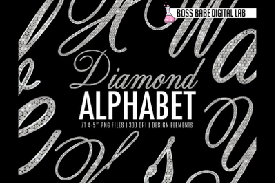Silver Diamond Alphabet Clipart