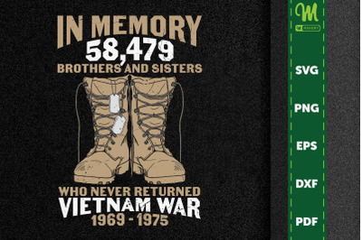 In Memory The War Vietnam Gift