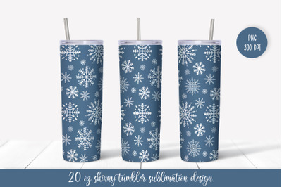 Winter snowflakes tumbler wrap. Christmas tumbler design