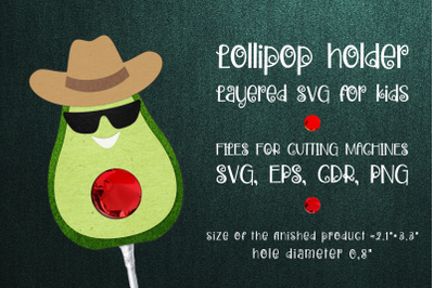 Avocado Lollipop Holder Template SVG