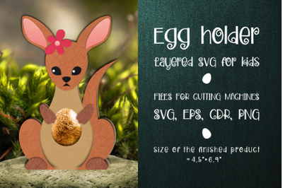 Kangaroo Egg Holder Template SVG