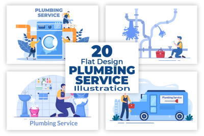 20 Plumbing Service Illustration