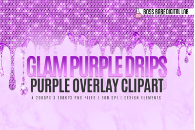 Glam Purple Drips Clipart