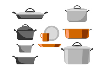 Cartoon stainless and non-stick cookware set, pots, pans, saucepans an