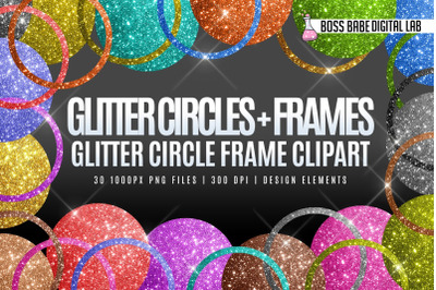 Glitter Circle Frame Clipart